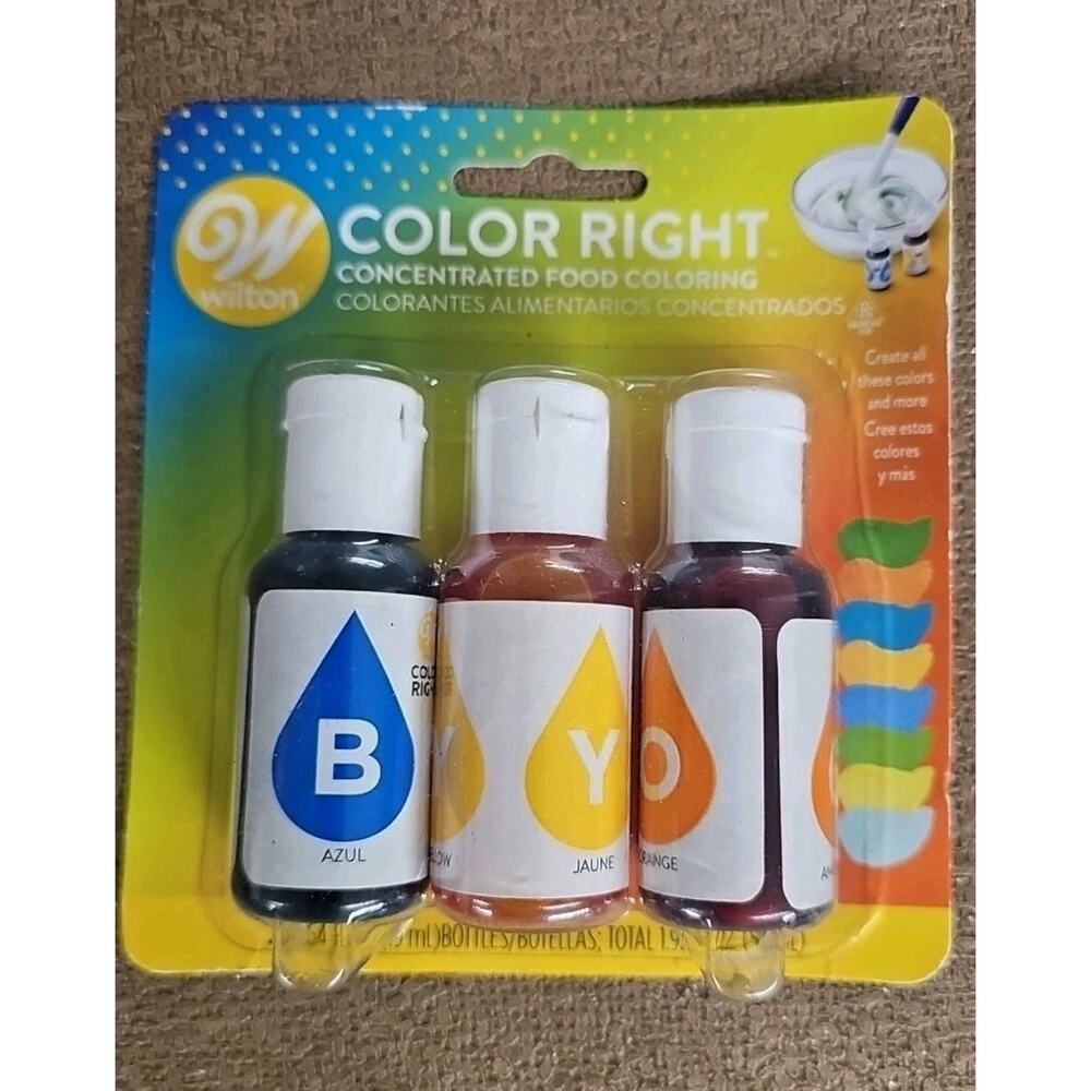 Wilton 3-Piece Color Right Concentrated Food Coloring Set, 1.92 oz